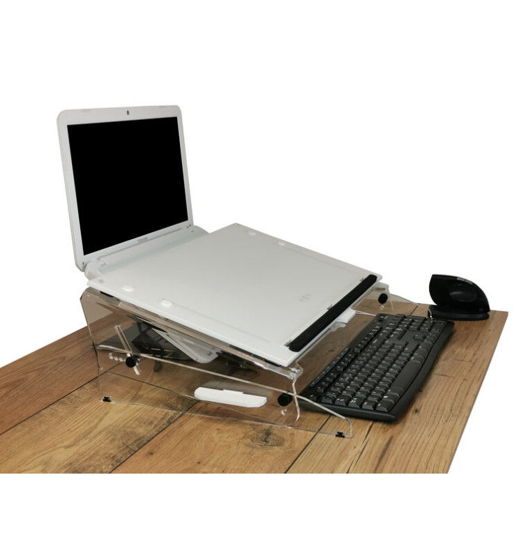 Support de bureau pour ordinateur portable, en bois, hauteur